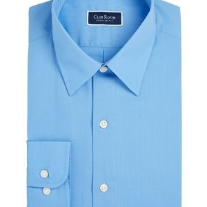 Club Room Mens Classic Blue Dress Shirt